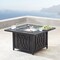 Outdoor Living and Style 42" Charcoal Black Square Propane Outdoor Fire Table with Wind Blockers